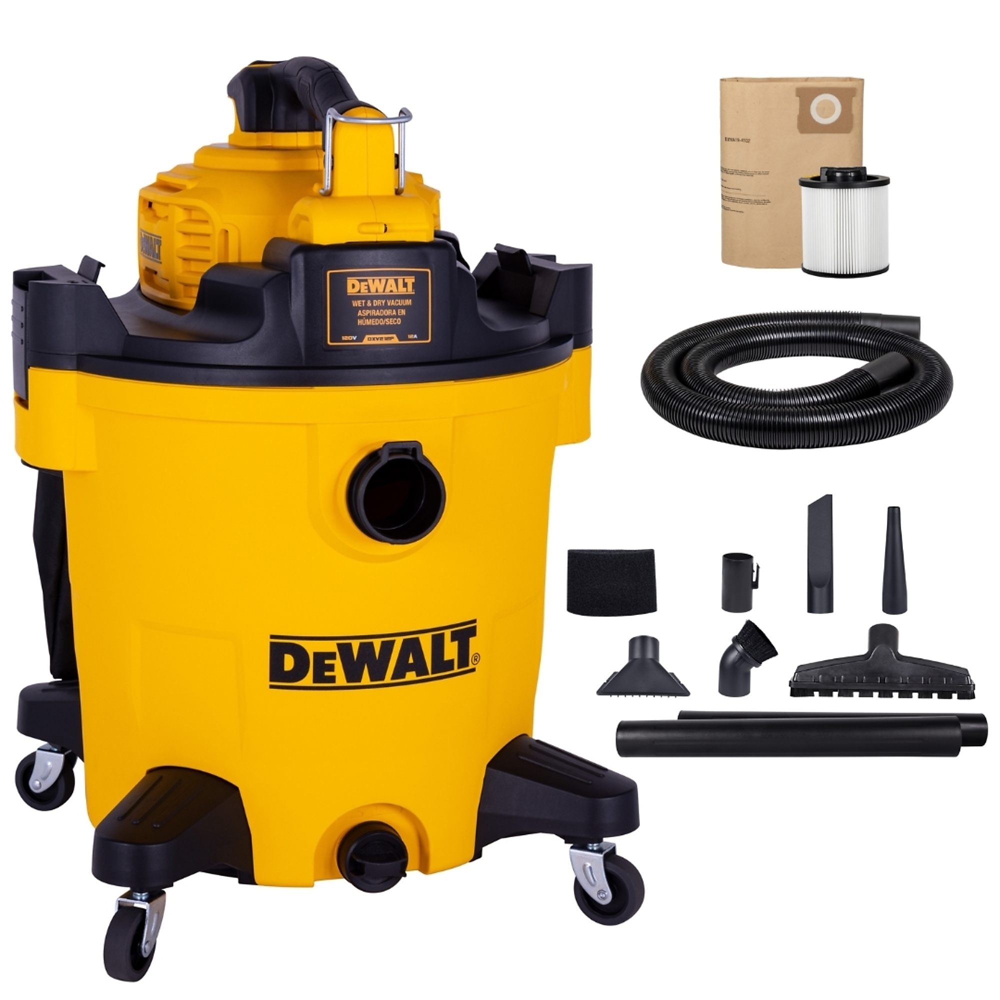 DEWALT, 12 Gal. 5.5 Peak HP Wet/Dry Vac, Detachable Blower, Capacity 12 Gal, Horsepower 5.5 HP, Model# DXV212P
